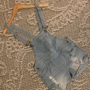 Shorts denim overall